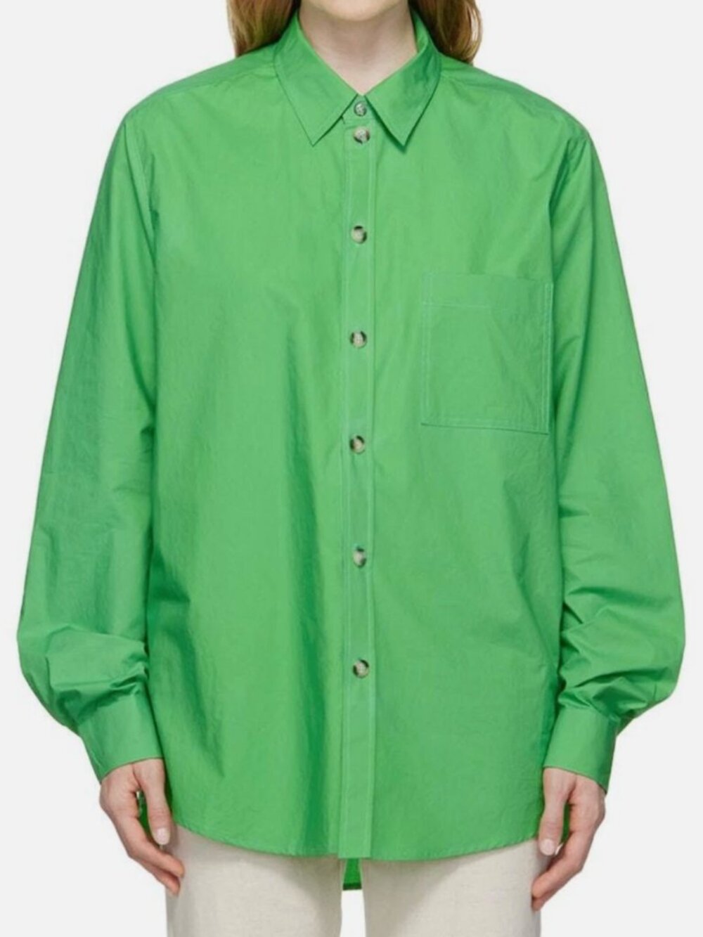 Nanushka Bright Green Button-Down Shirt size small